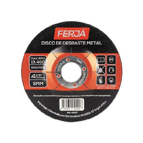 DISCO DESBASTE 4.1/2 X 5,0 X 7/8 FERJA