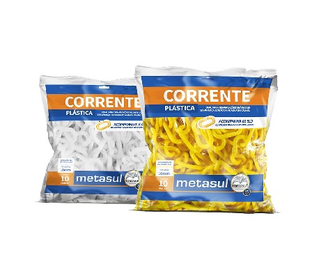 CORRENTE PVC METASUL 8MM C/10M AMA/PRETO