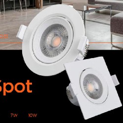 SPOT LED BLACK 3W 6500K REDONDO