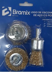 ESCOVA ACO LATONADO KIT C/3 BRAMIX