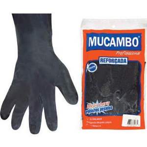 LUVA MAO LATEX LISA PT  8CM  G MUCAMBO