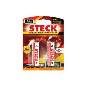 PILHA ALC PEQUENA AA C/2 STECK