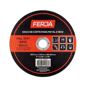 DISCO CORTE INOX 7 X 1,6 X 7/8 FERJA