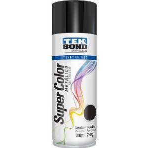 SPRAY METALICA 350ML PRETO TEK BOND
