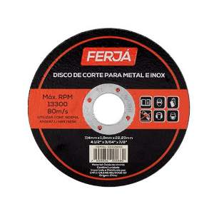 DISCO CORTE INOX 41/2 X 1,0 X 7/8 FERJA